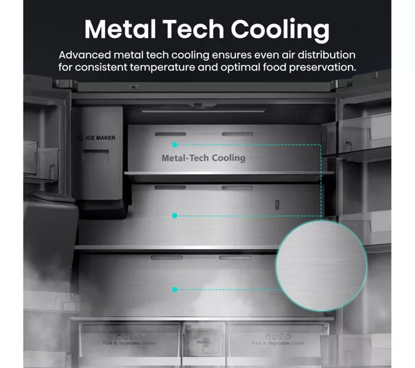 HISENSE PureFlat Smart Screen RF9P490GTFE Fridge Freezer - Black - Image 5