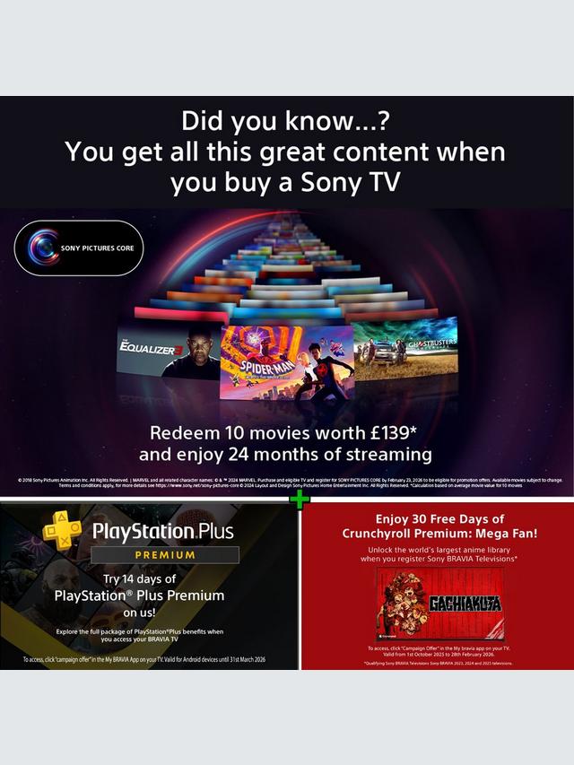 Sony - Bravia 8 K55XR80PU (2024) OLED HDR 4K Ultra HD Smart Google TV, 55 inch with Youview & Dolby Atmos, Dark Silver - Image 2