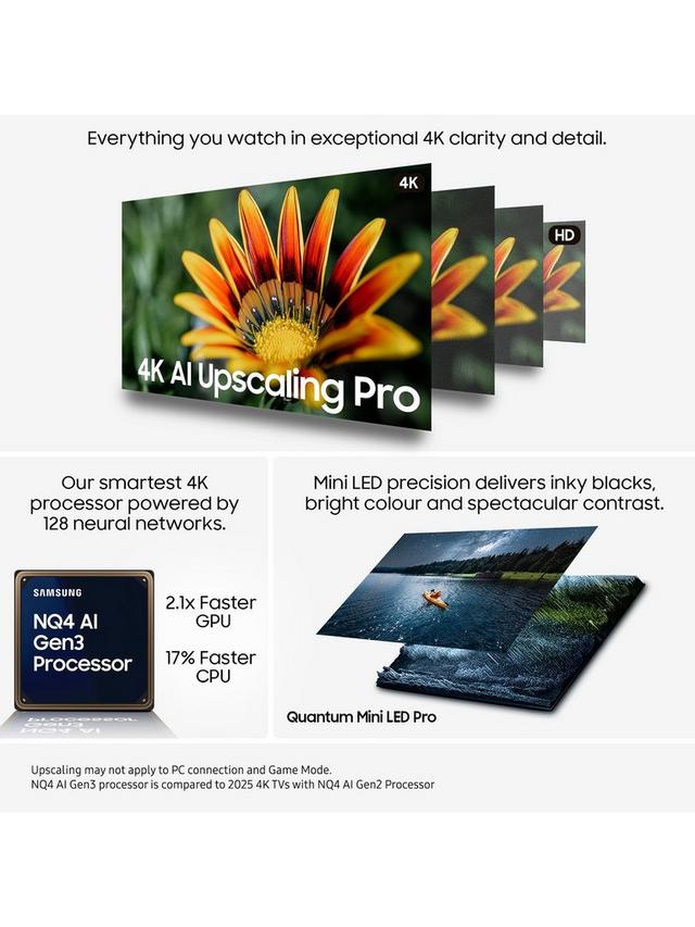 Samsung - QE50QN90F (2025) Neo QLED Mini LED HDR 4K Ultra HD Smart AI TV, 50 inch with Dolby Atmos, Black - Image 2
