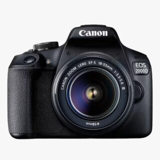 Canon - EOS 2000D Digital SLR Camera with 18-55mm III DC Lens, 1080p Full HD, 24.1MP, Wi-Fi, NFC, Optical Viewfinder, 3" LCD Screen, Black
