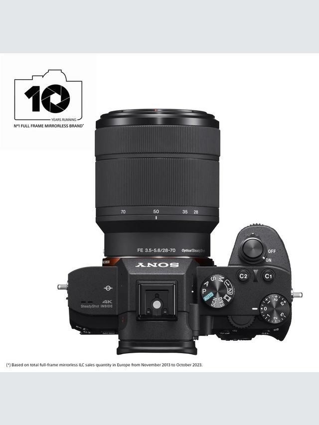 Sony - a7 III (Alpha ILCE-7M3) Compact System Camera with 28-70mm Zoom Lens, 4K Ultra HD, 24.2MP, Wi-Fi, Bluetooth, NFC, OLED EVF, 5-Axis Image Stabiliser & Tiltable 3" LCD Touch Screen, Black - Image 2
