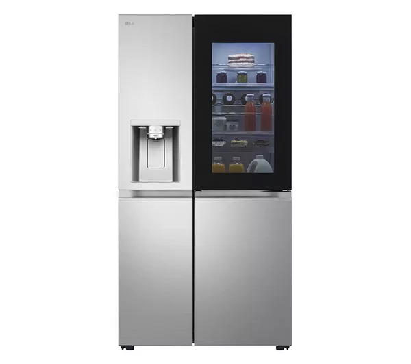 LG InstaView GSXE91BSAD American-Style Smart Fridge Freezer - Brushed Steel - Image 2