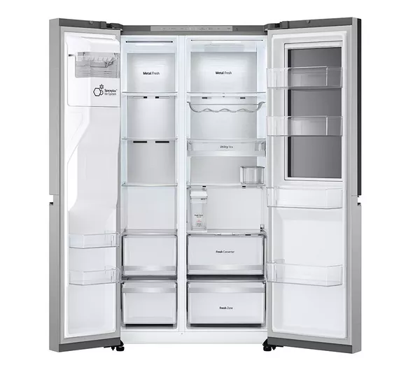 LG InstaView GSXE91BSAD American-Style Smart Fridge Freezer - Brushed Steel - Image 5
